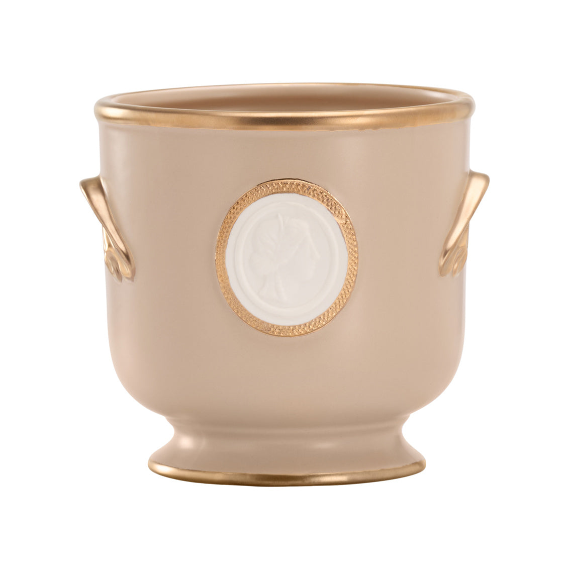 Intaglio Cachepot- Taupe