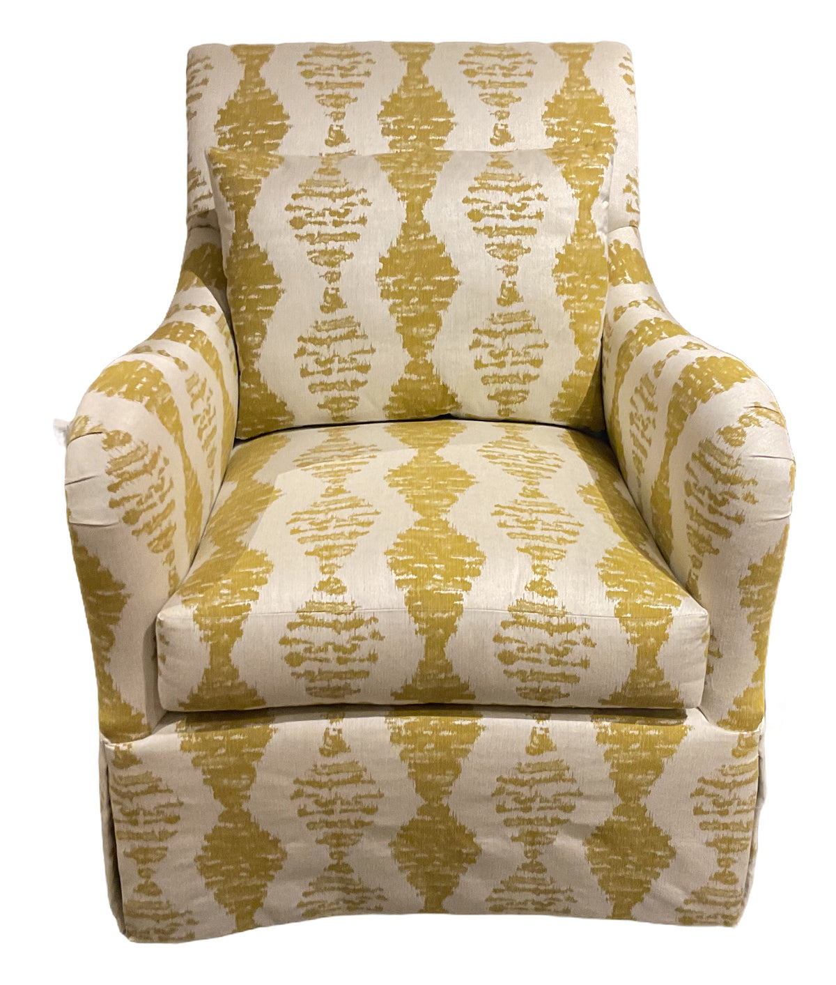 Yvette Skirted Swivel Glider in Quiggins Gilded