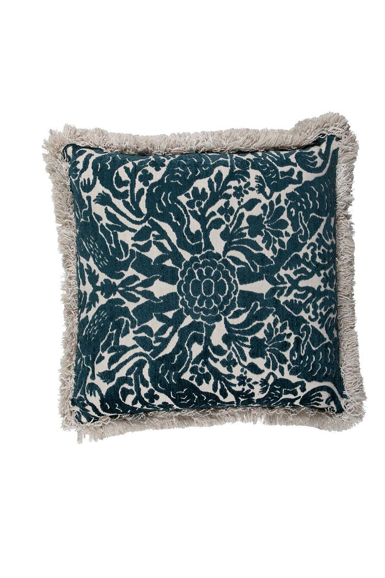 Jungle Reef Ivory Plush Fringe Poly 24x24