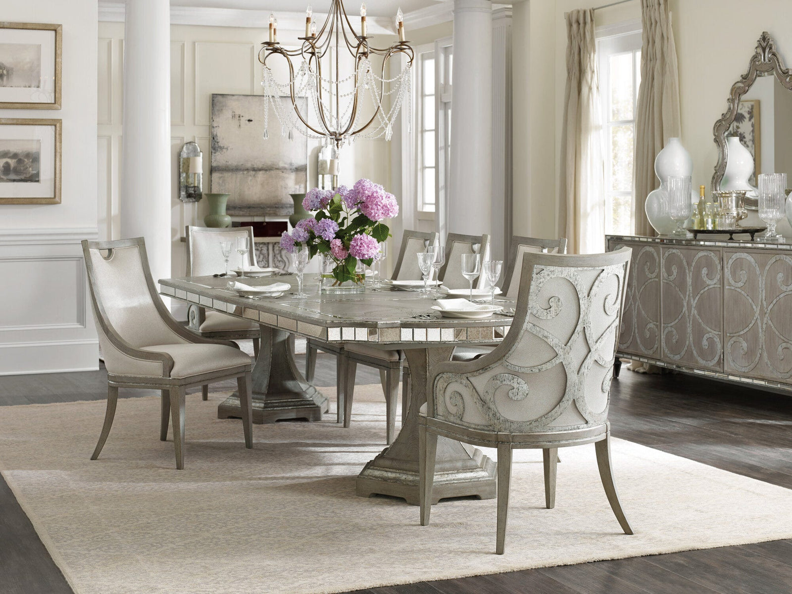 Sanctuary Rectangle Dining Table Top w/ 2 20'' leaves