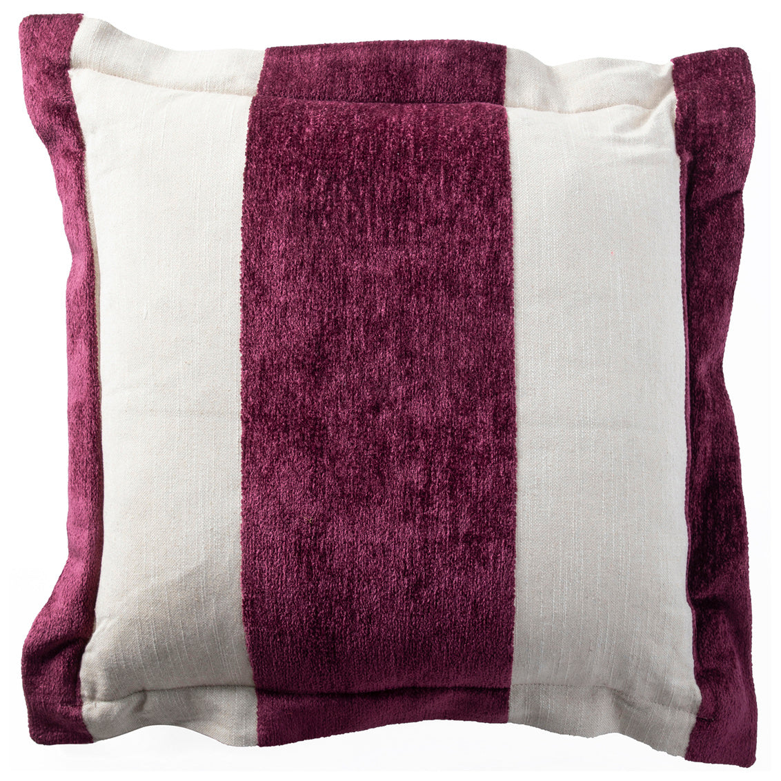 Wide Stripe Chenille Plum Poly 22x22