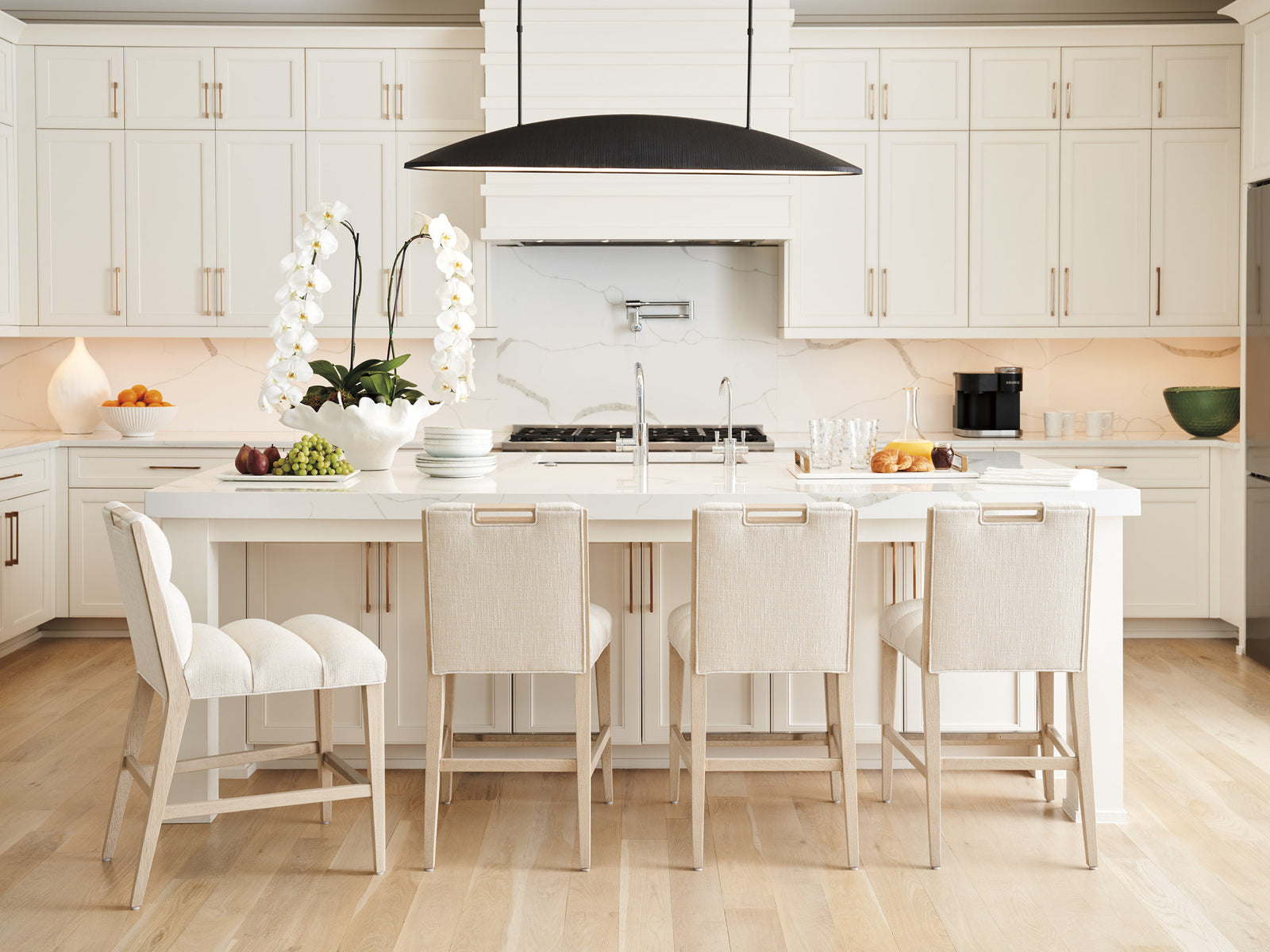 Greer Channeled Upholstered Counter Stool