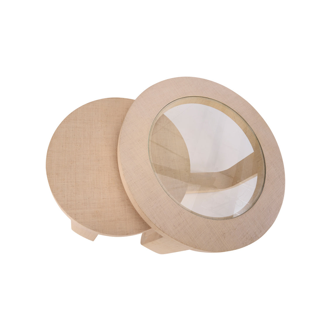 Tilda Nesting Tables in Cream/Clear / Saguran - Chelsea House