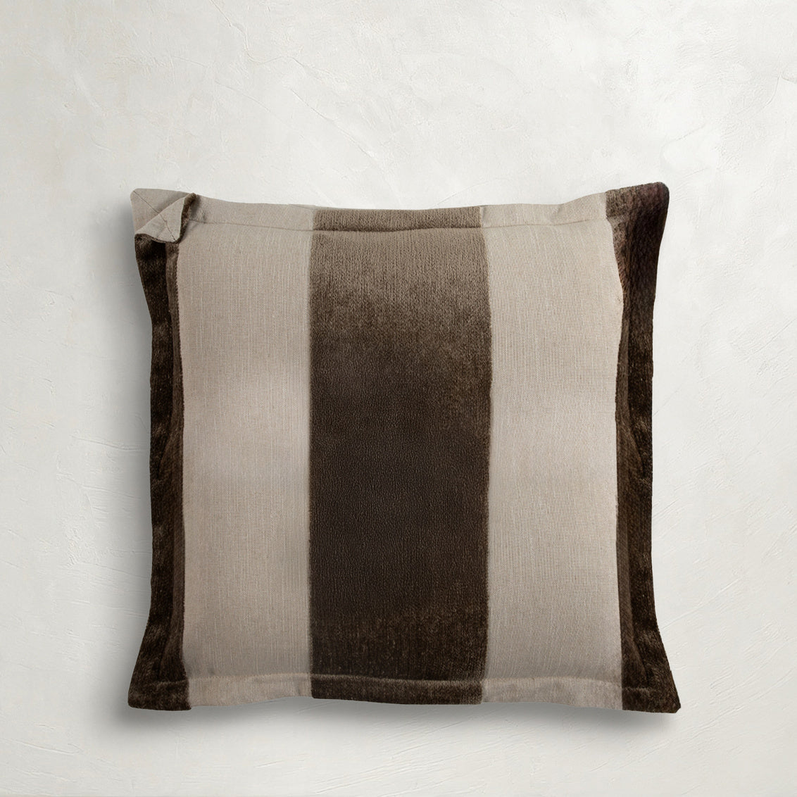 Wide Stripe Chenille Taupe Poly 20x20