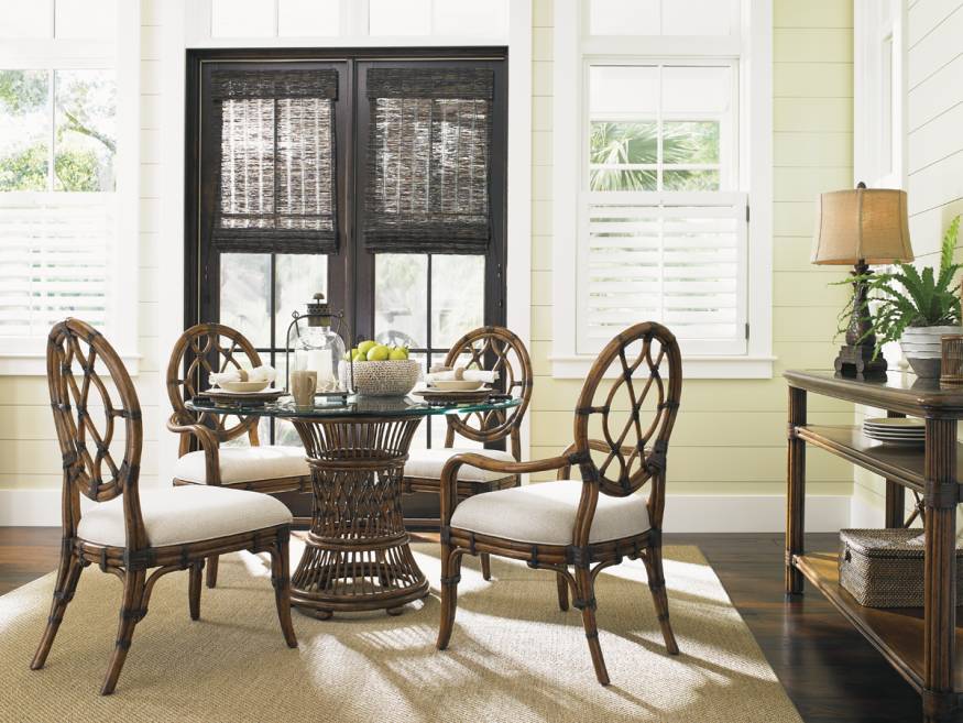 Aruba Dining Table With 48 Inch Glass Top