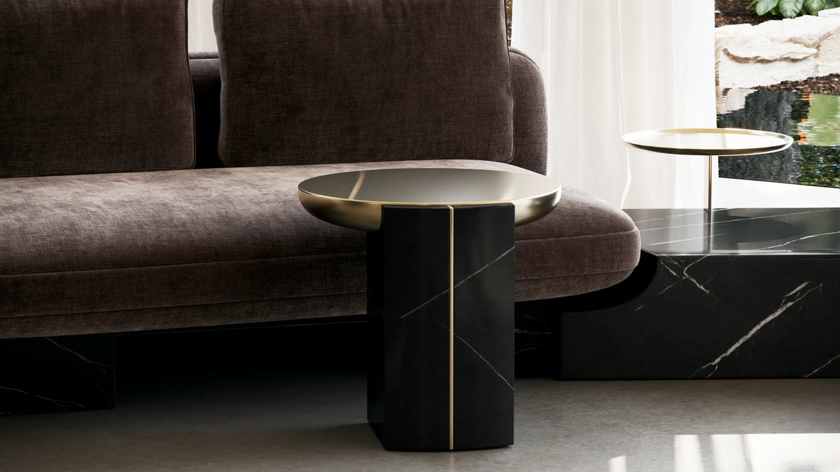 Overlap Round Side Table Dark