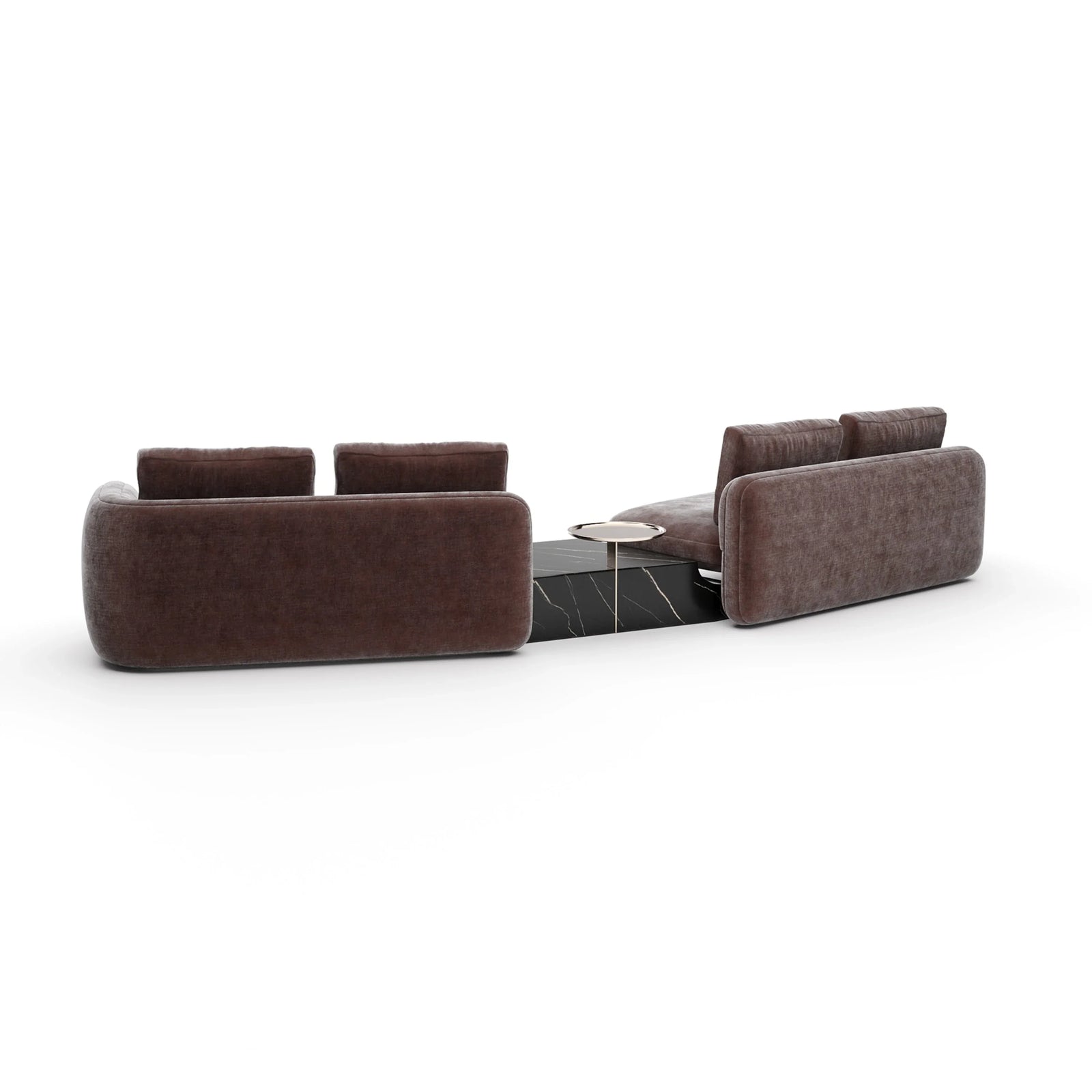 Overlap Left Bumper Sectional Dk Taupe