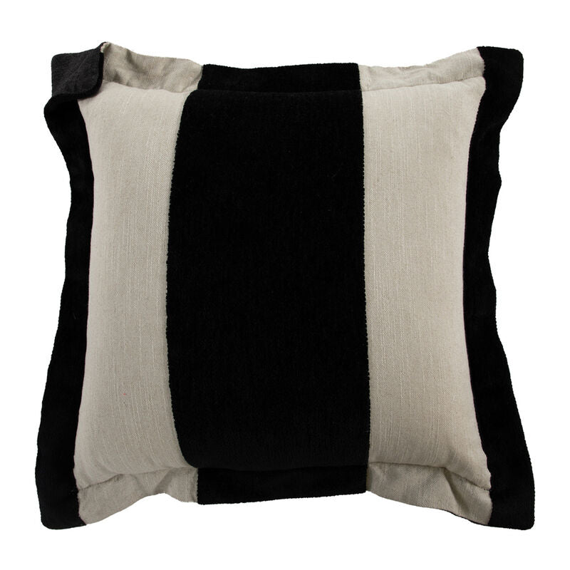 Wide Stripe Chenille Silver Feather 18x18