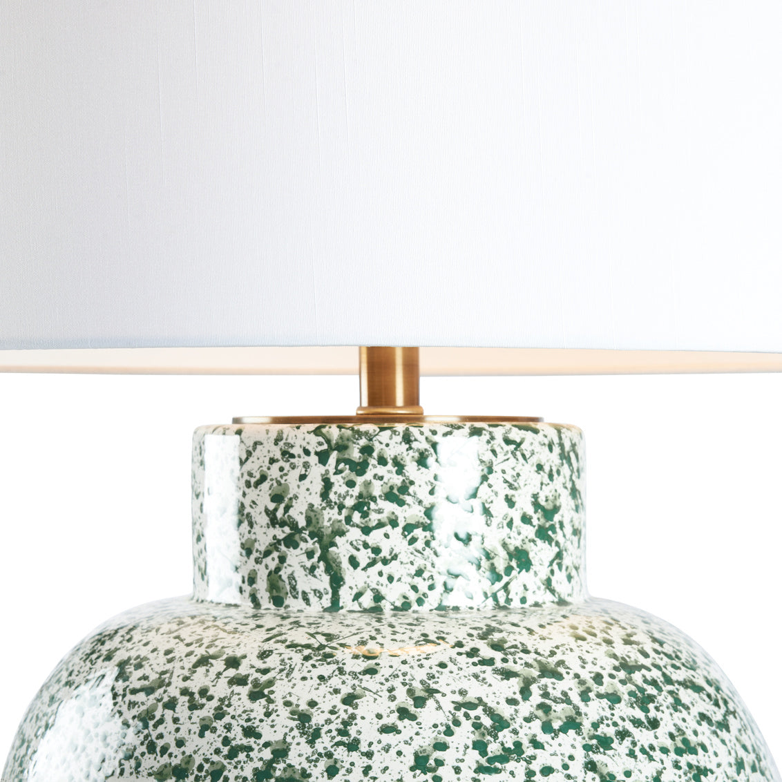 Spatter Lamp - Green in Mottled White/Green Glaze / Ceramic/Porcelain - Chelsea House