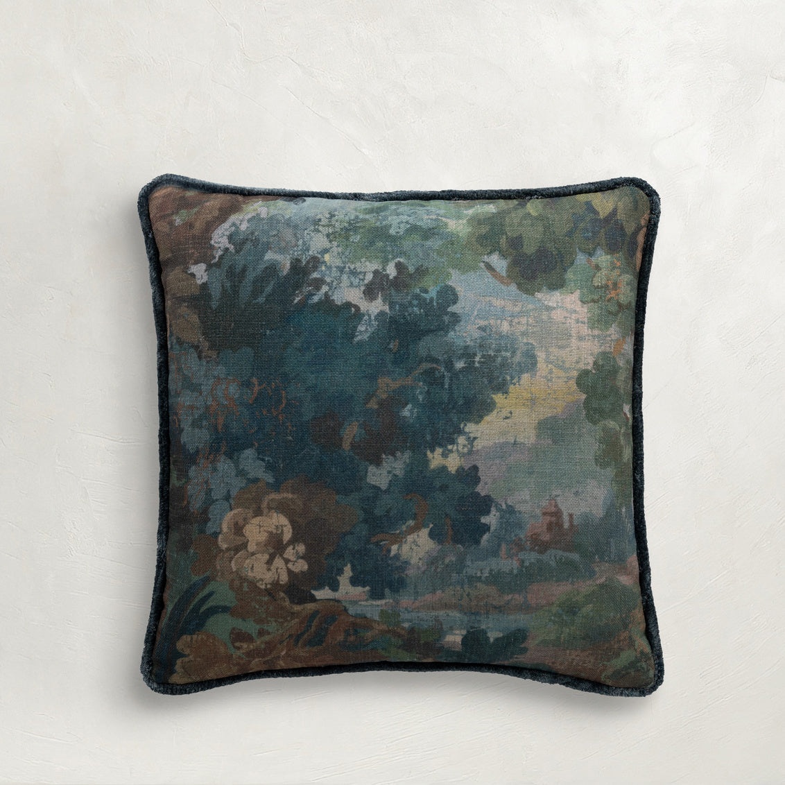 Tapestry Blue Feather 22x22