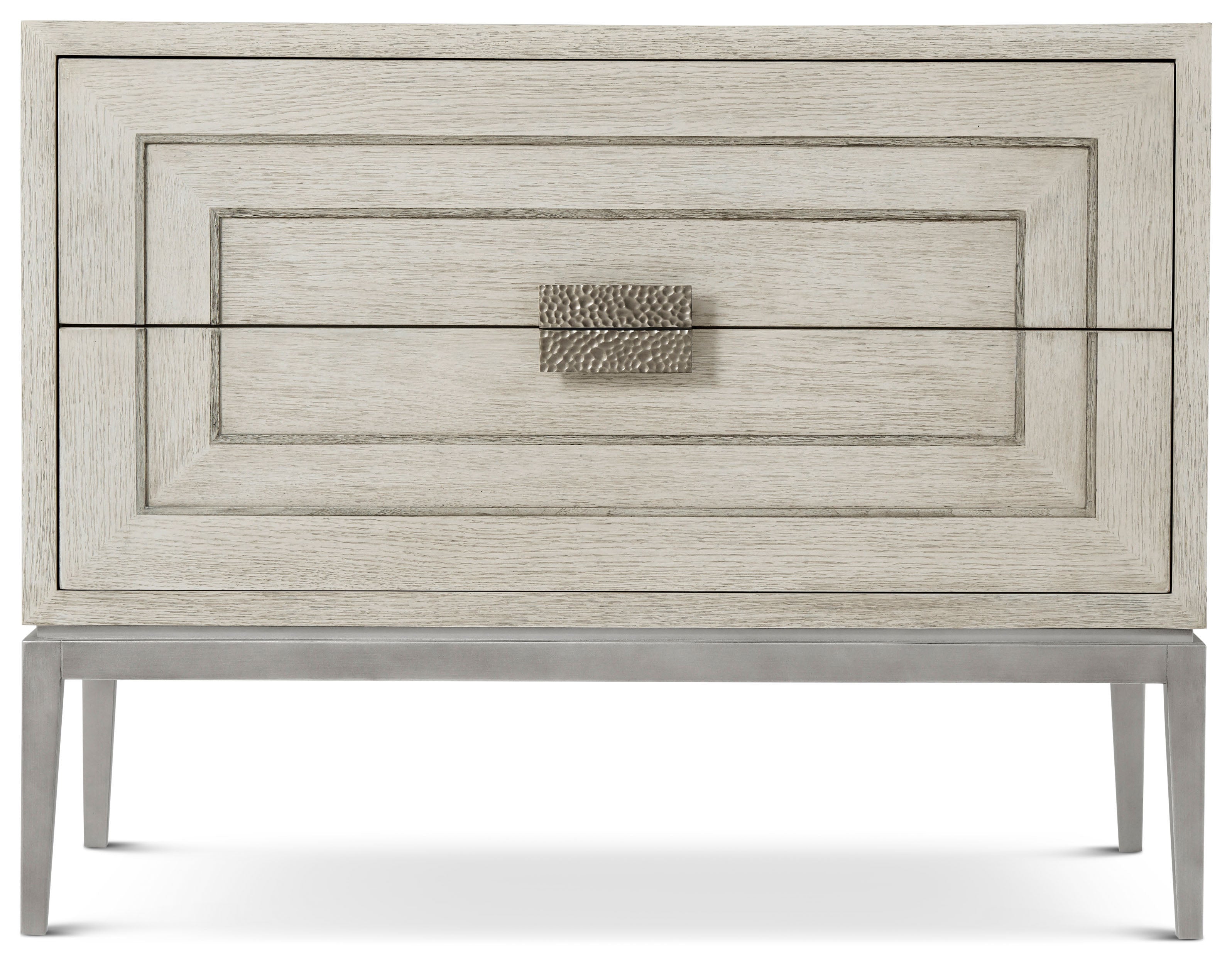 Genevra Nightstand in Oak Veneer, Beech, Aluminium - Theodore Alexander