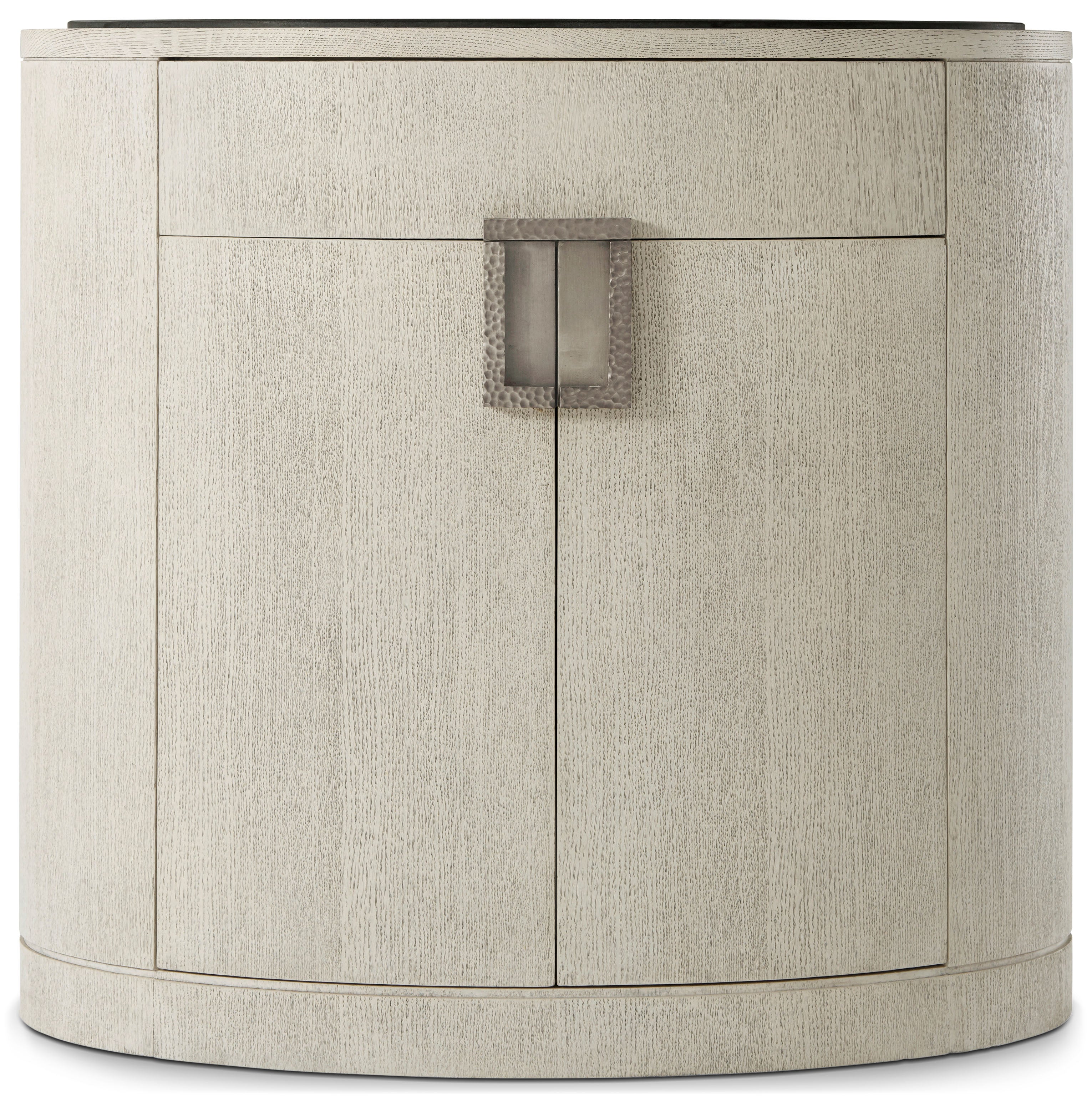 Nario Nightstand in Oak Veneer, Marble, Aluminium - Theodore Alexander