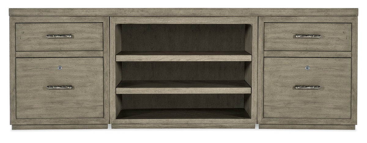 Linville Falls 84" Credenza with Two Files and Open Desk Cabinet