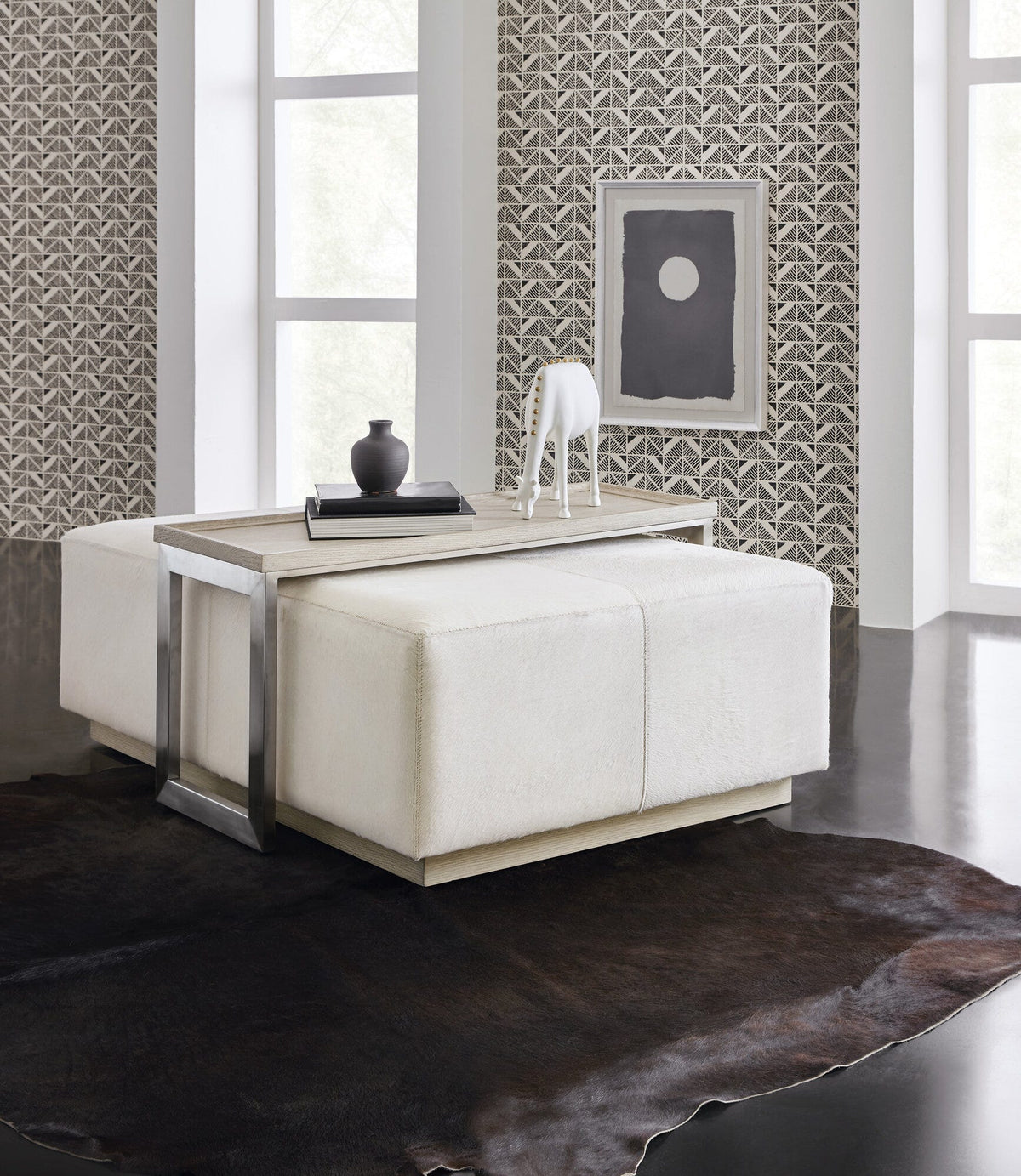 Melange Bridged Cocktail Table