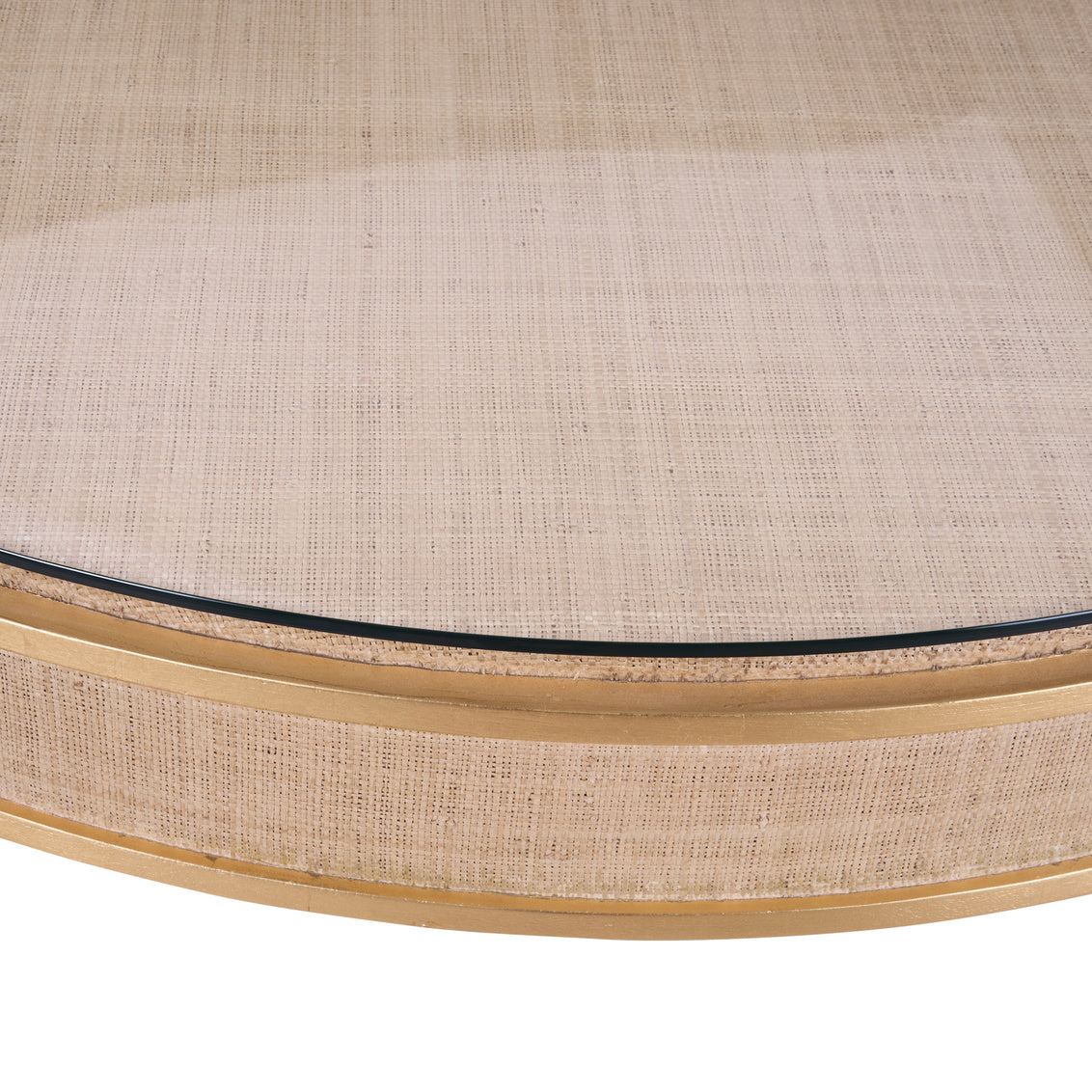 Yangon Hall Table - Natural in Cream/Gold / Raffia - Chelsea House