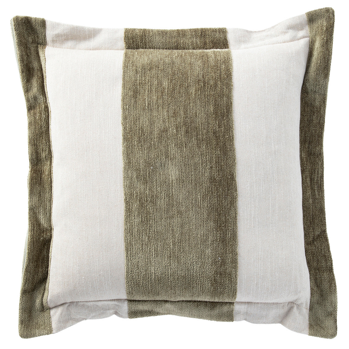 Wide Stripe Chenille Moss Poly 26x26