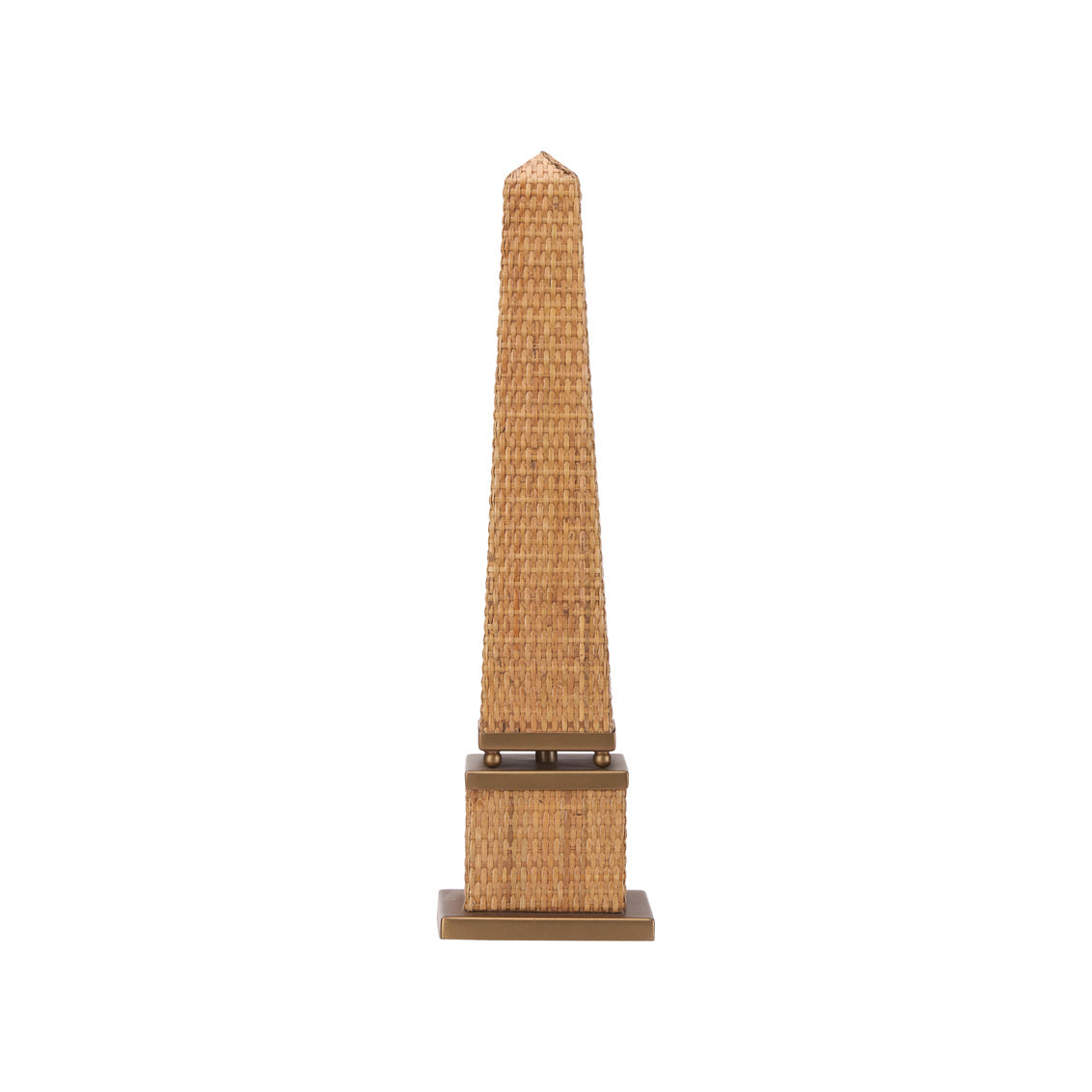 Rattan Obelisk in Natural/Antique Brass / Rattan - Chelsea House