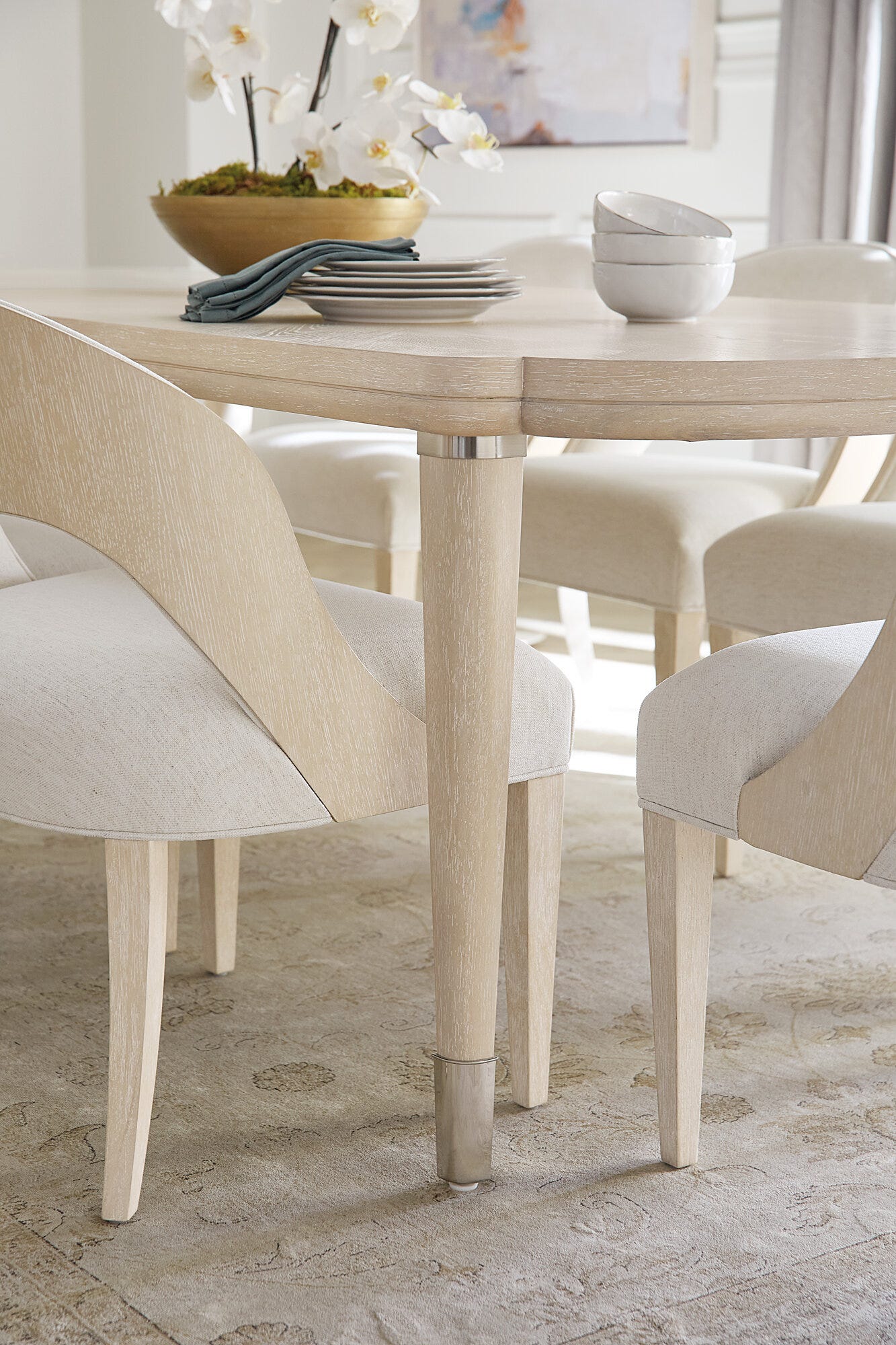 Nouveau Chic Rectangle Dining Table with 1-22in Leaf