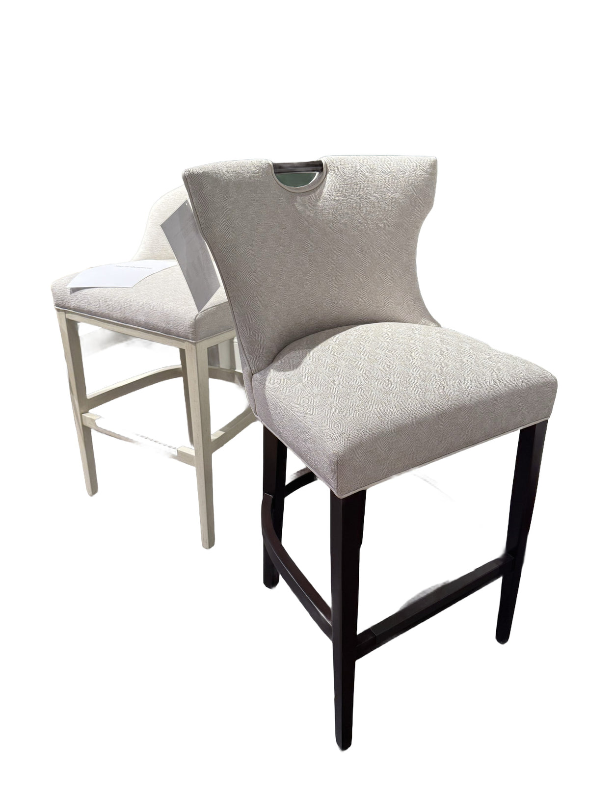Gia Wood Handle Bar Stool in Woodson Oatmeal
