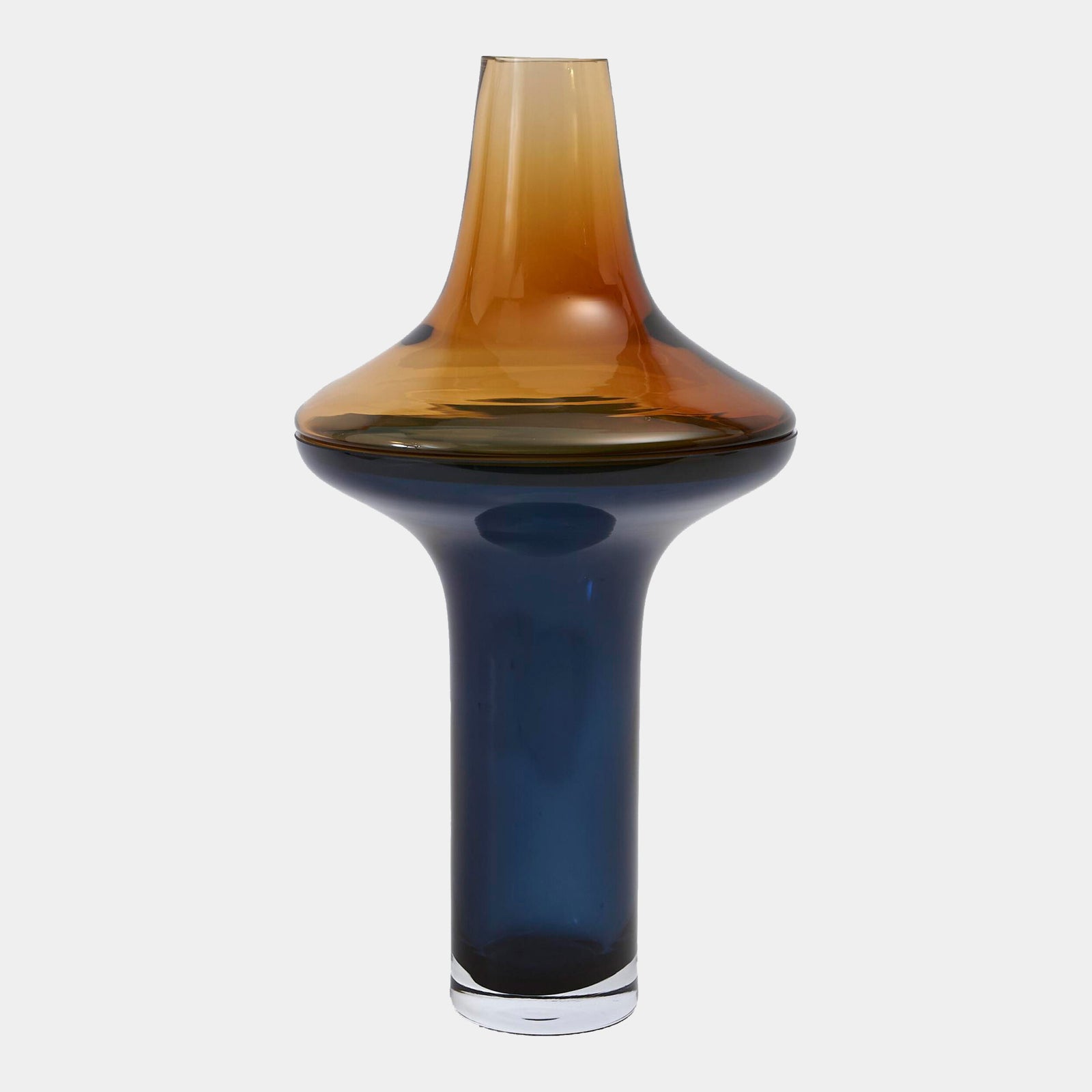 Drake Tall Amber Over Cobalt Vase