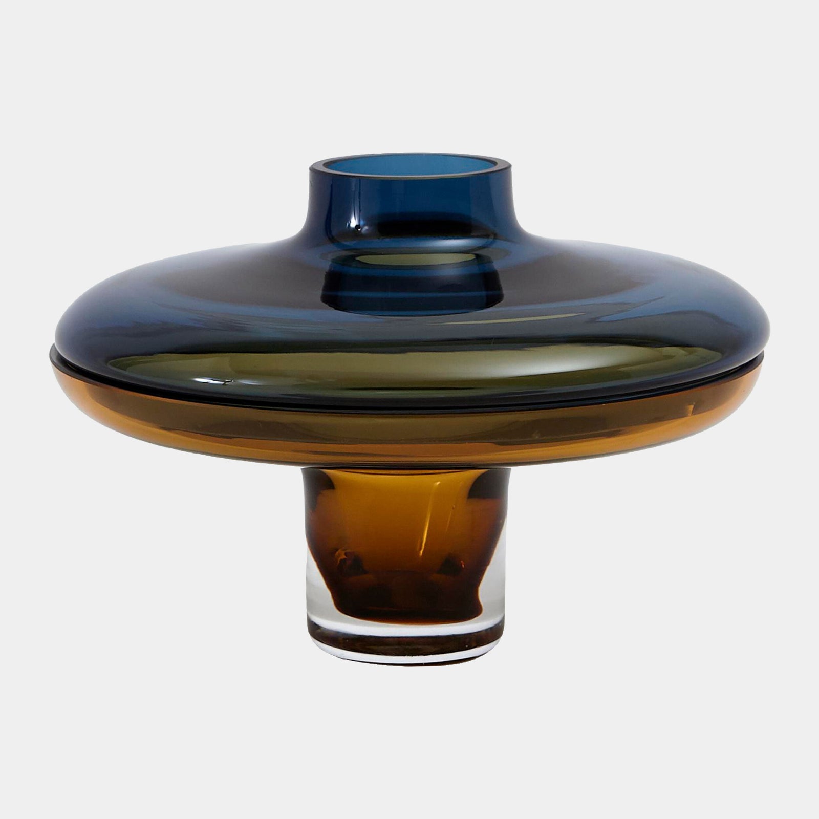 Drake Low Cobalt Over Amber Vase