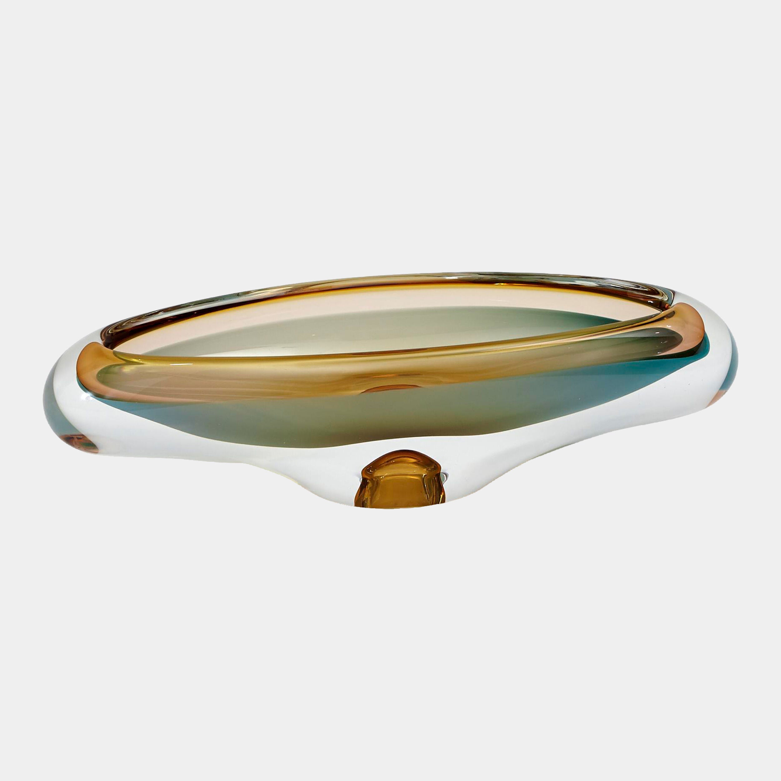 Canoe Bowl-Pistachio Bubble Amber