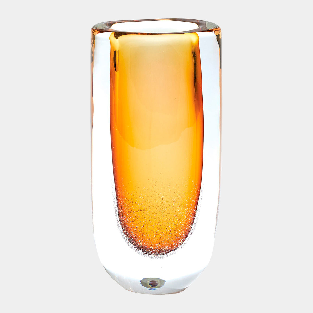 Micro Bubble Vase-Amber-Lg