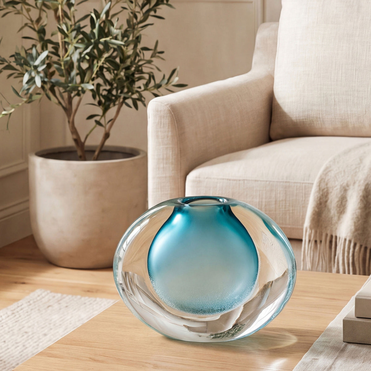 Micro Bubble Vase-Azure-Sm