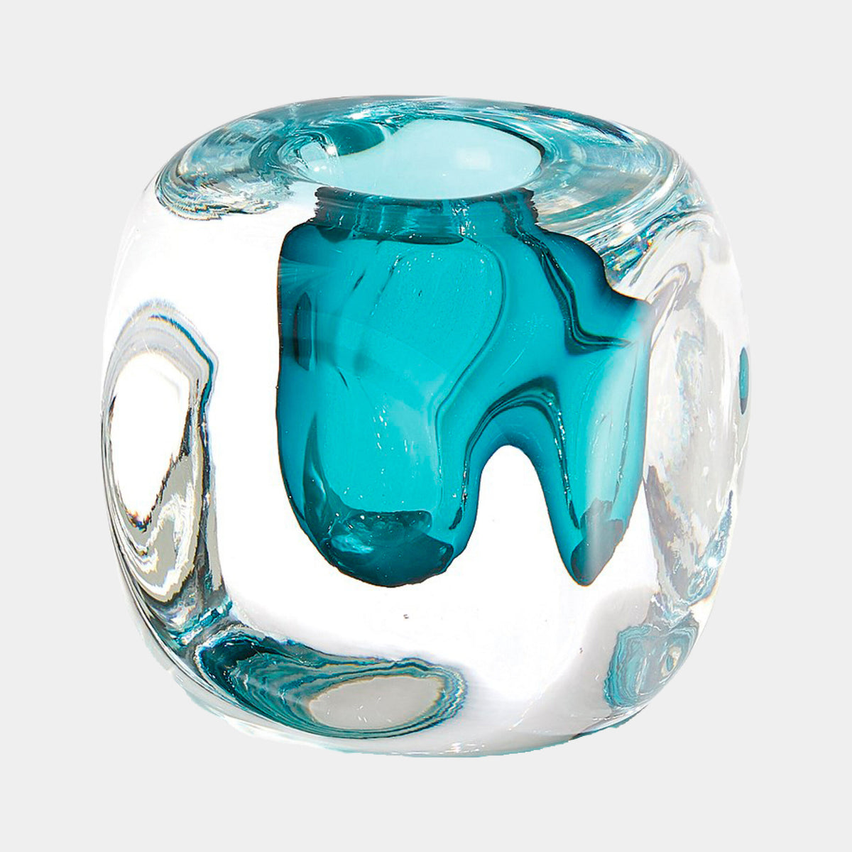 Basia Square Vase-Azure