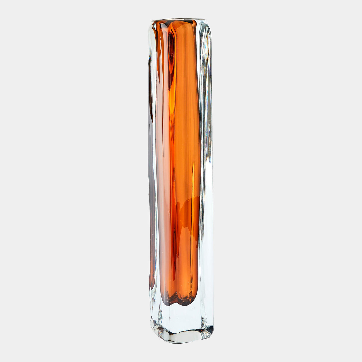 Square Tower Vase-Dark Amber