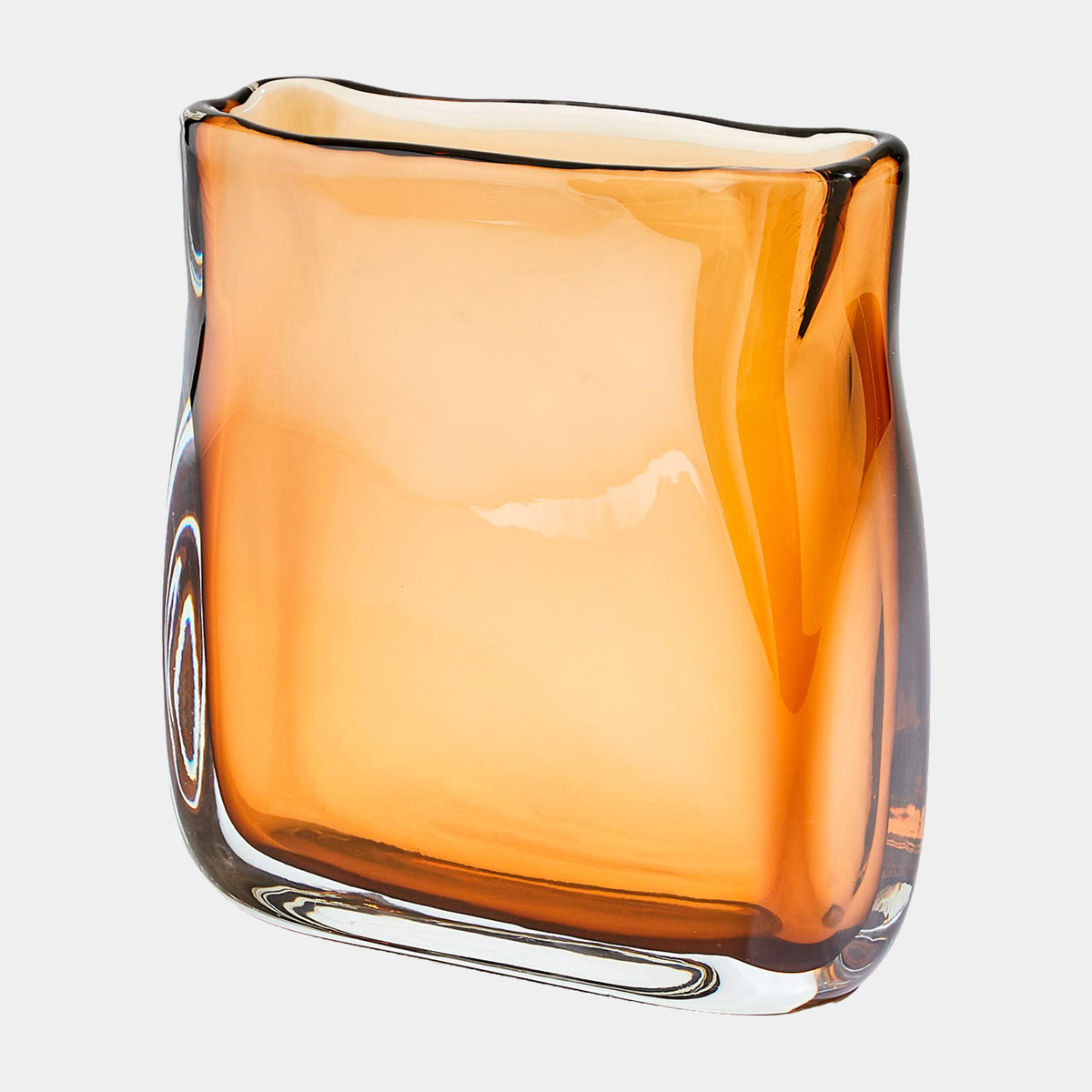 Soft Rectangle Vase-Dark Amber