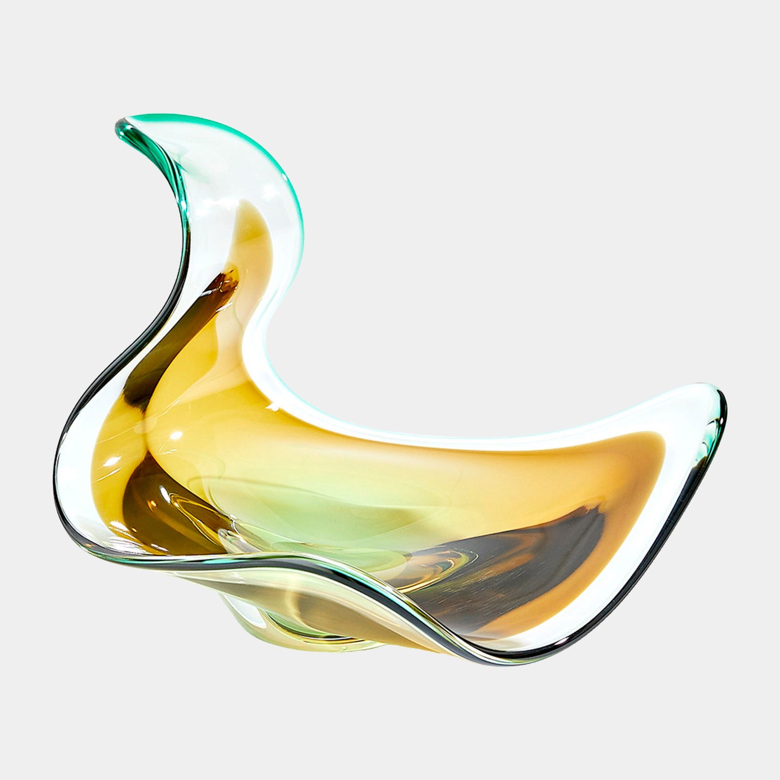 Wave Bowl-Amber/Green
