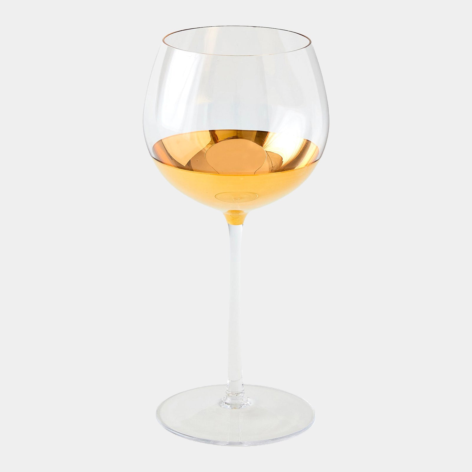 Metallic Orb Wine Glass-Gold