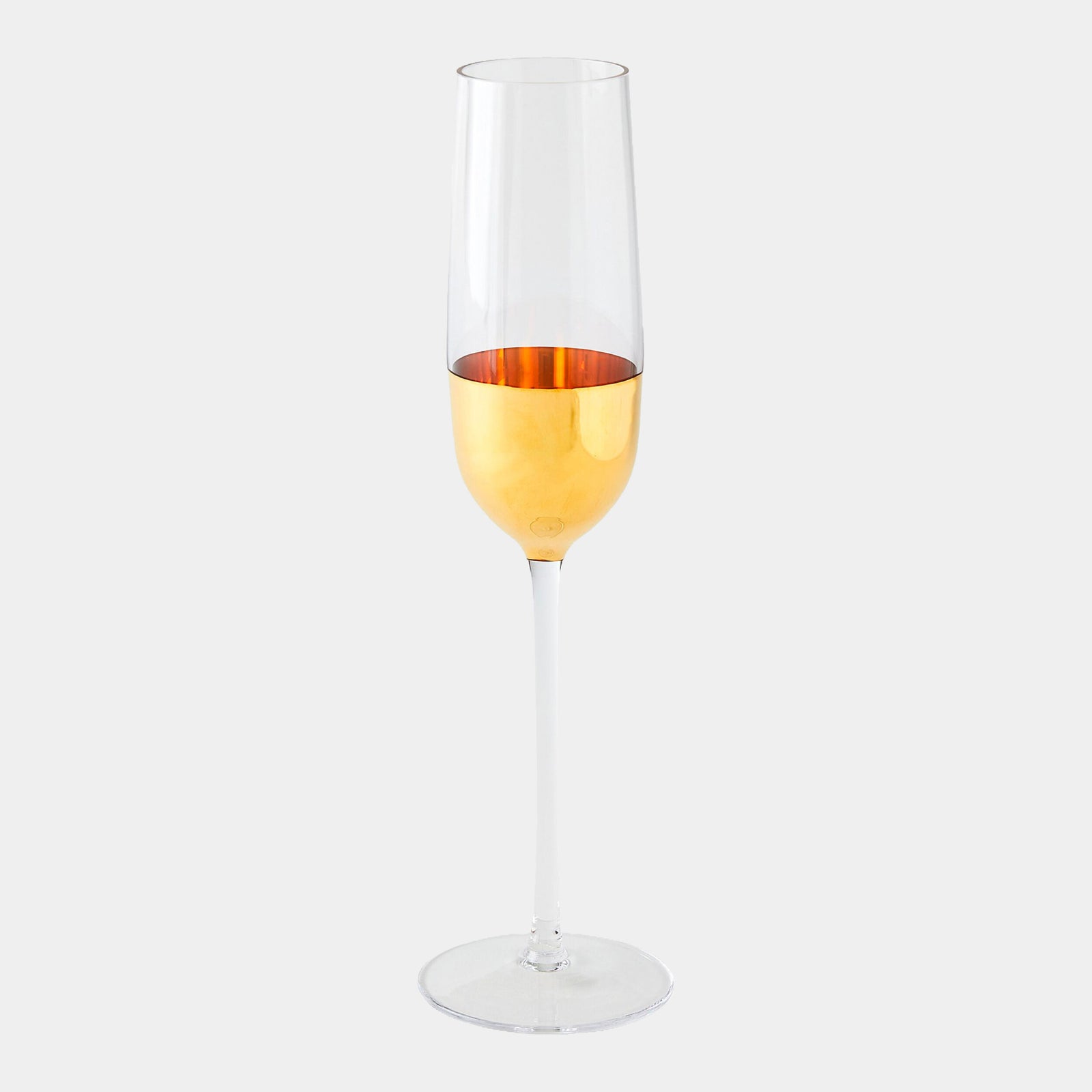 Metallic Orb Champagne Flute-Gold