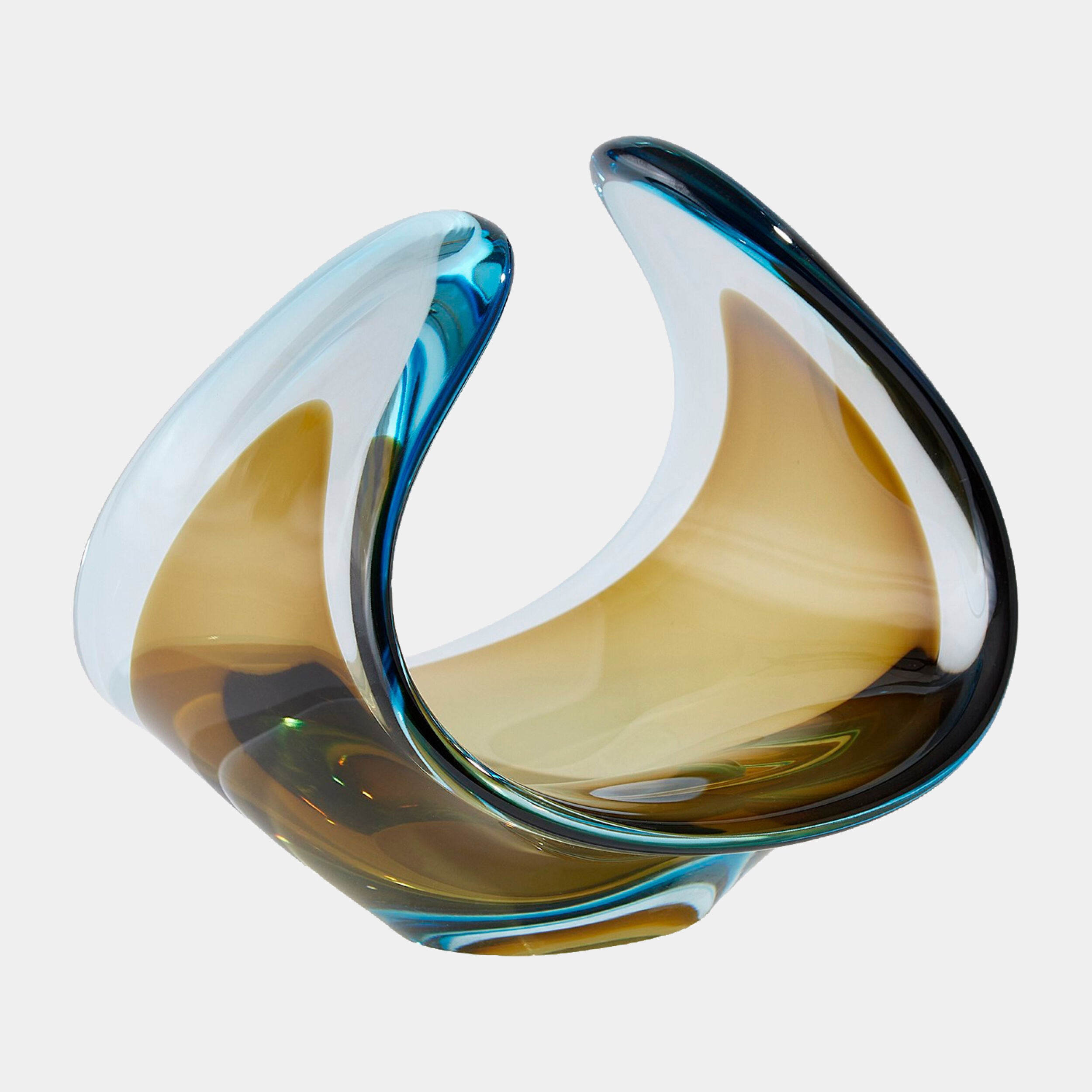 Duet Bowl-Turquoise/Beige