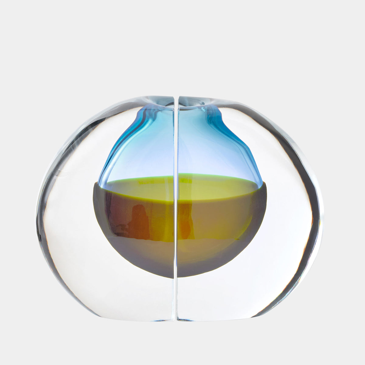Split Vase Bookend-Topaz/Blue