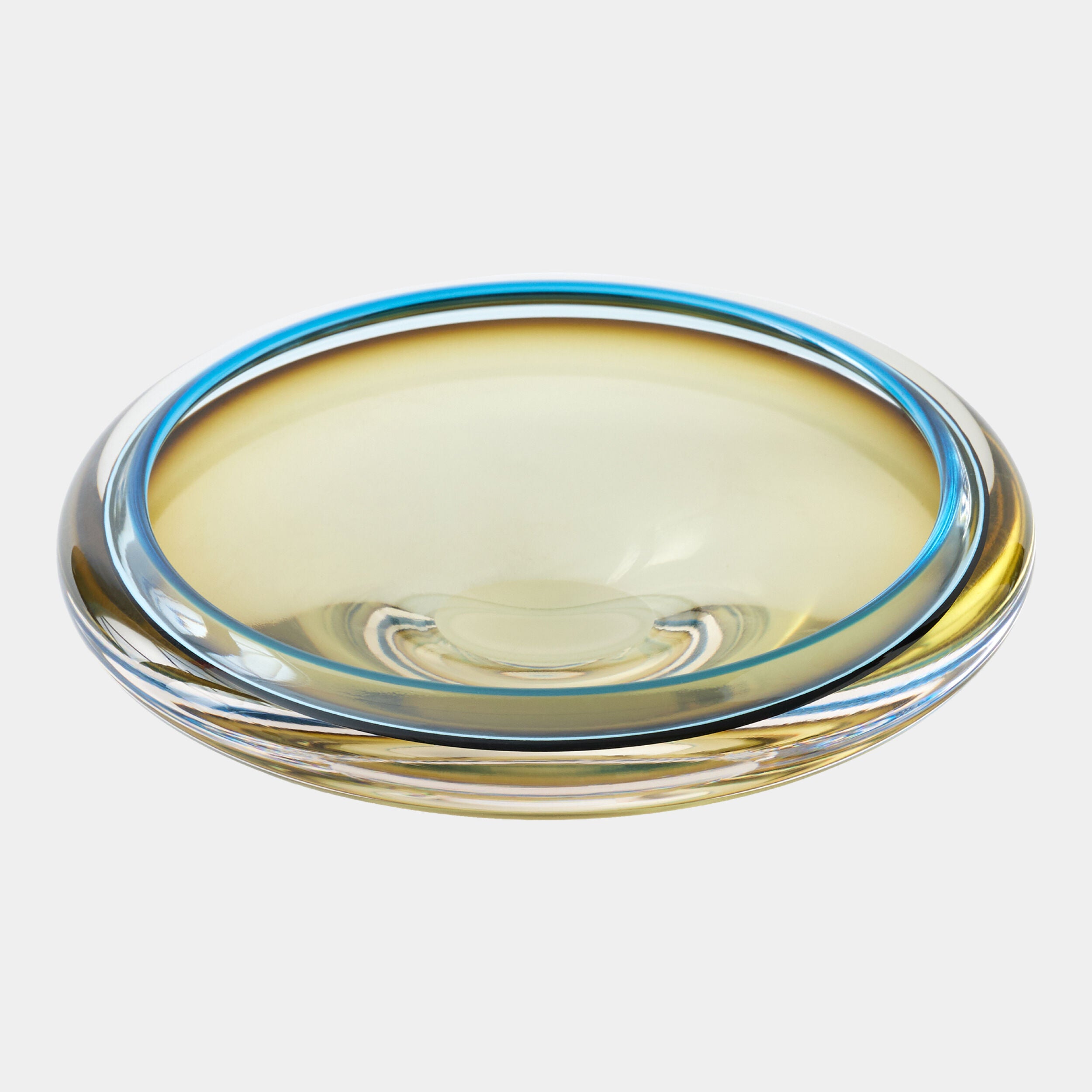 Rolled Lip Bowl-Topaz/Blue