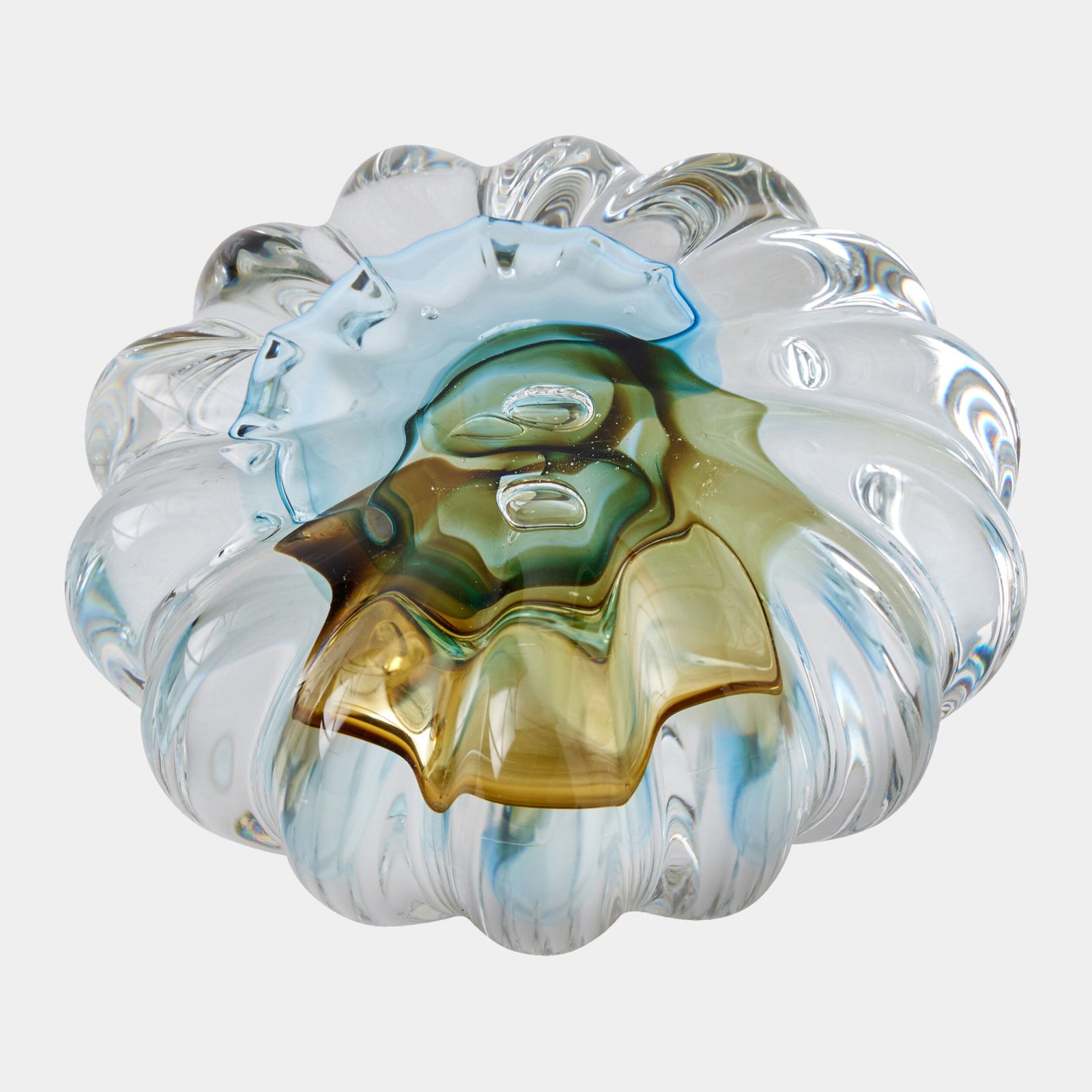 Anemone Sculpture-Ribbed-Topaz/Blue