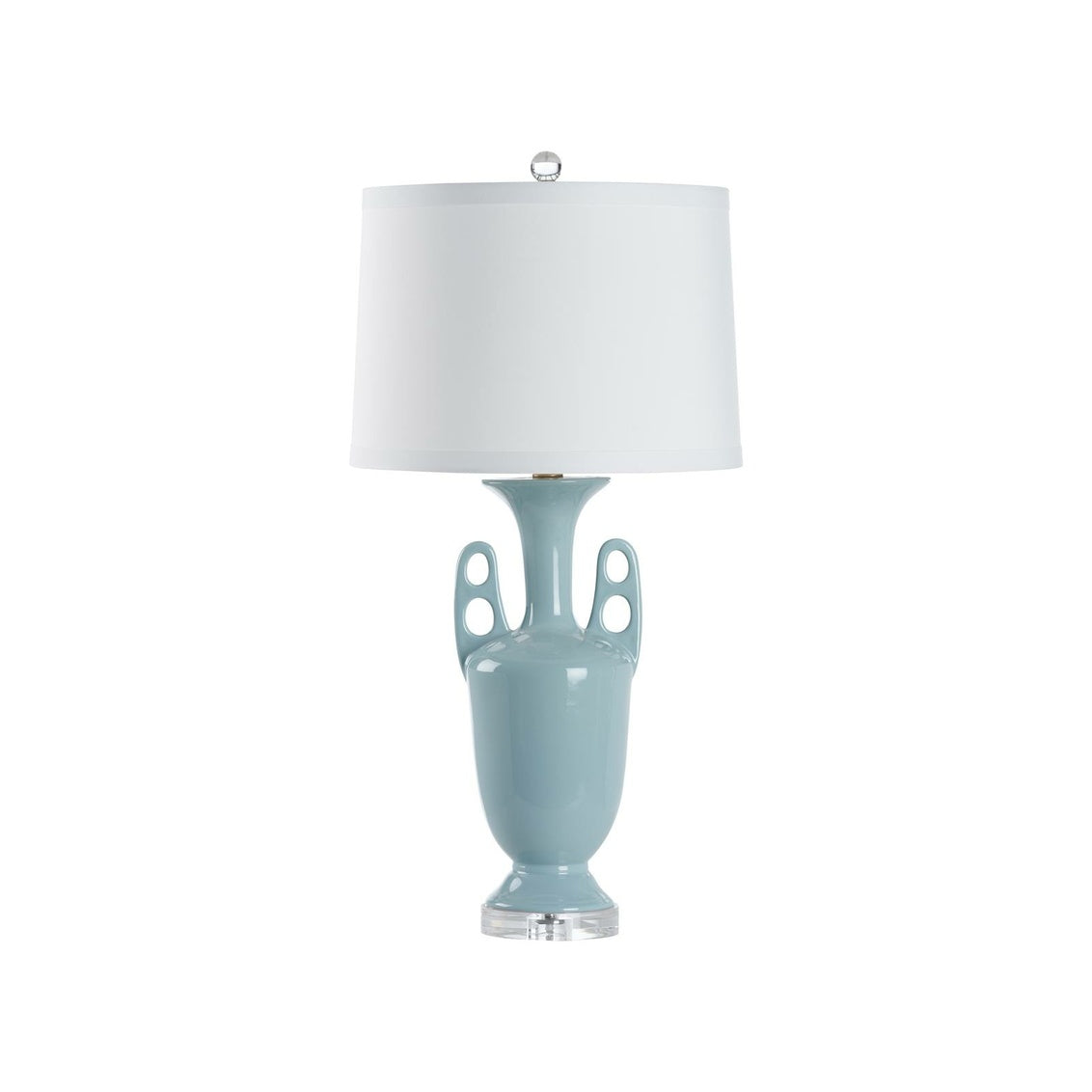 Neoclassical Lamp - Pale Blue in Pale Blue Glaze / Ceramic/Porcelain - Chelsea House