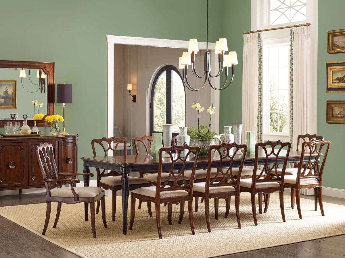 Charleston Rectangle Leg Dining Table w-2-22in Leaves