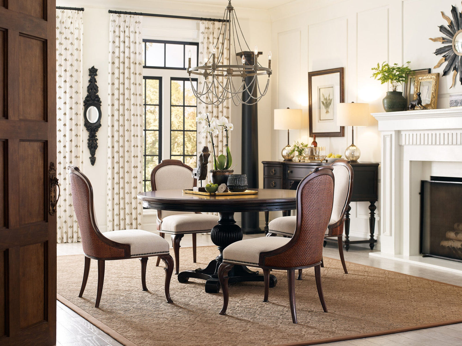 Charleston Round Pedestal Dining Table with 1-20in Leaf