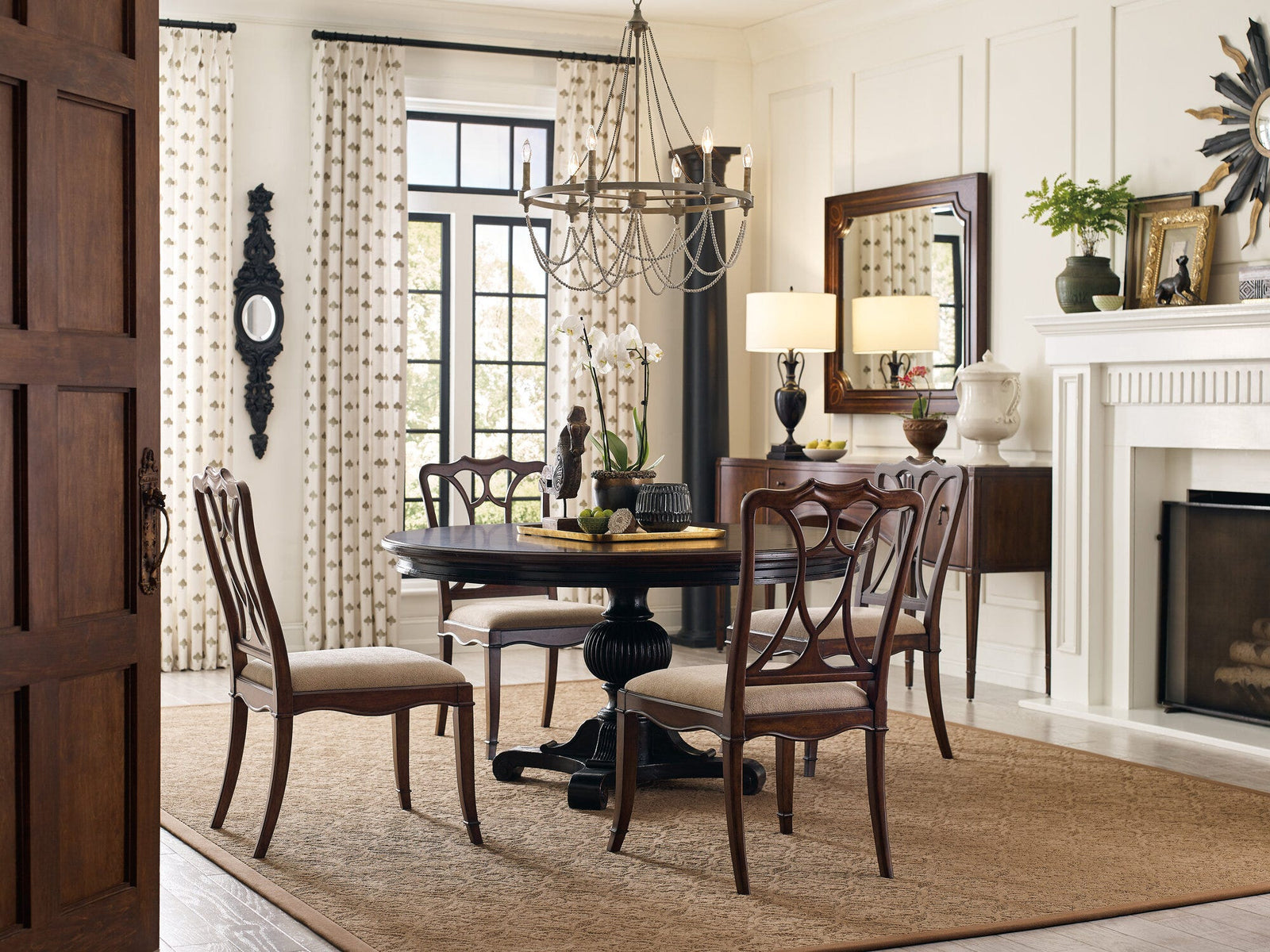 Charleston Round Pedestal Dining Table with 1-20in Leaf