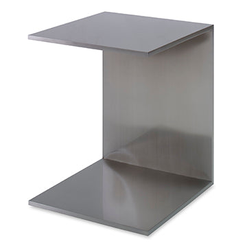 Petite C End Table - Satin Nickel – Ambella Home