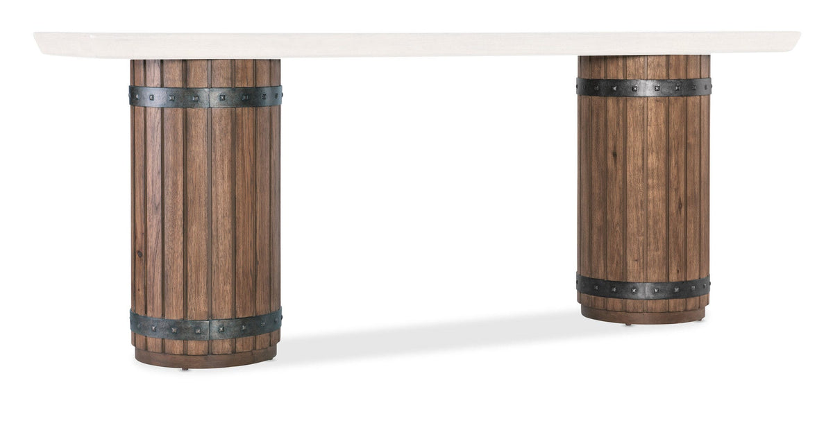 Vineyard Row Console Table Barrel Base
