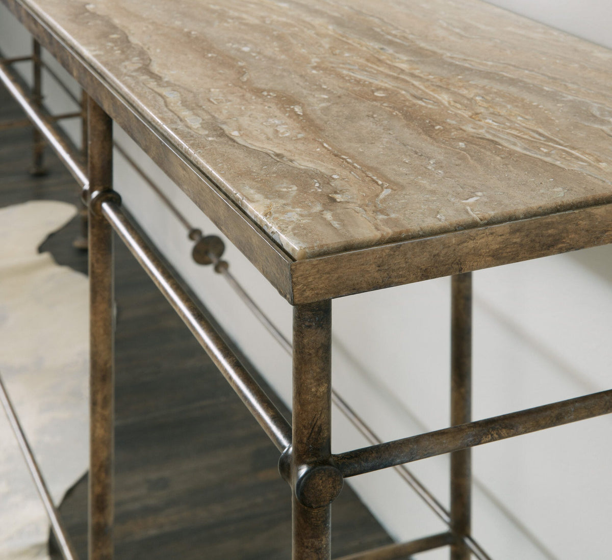 La Grange St James Metal and Stone Console