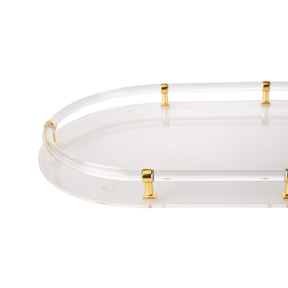 Acrylic Oval Tray - Gold in 2 / Acrylic - Chelsea House