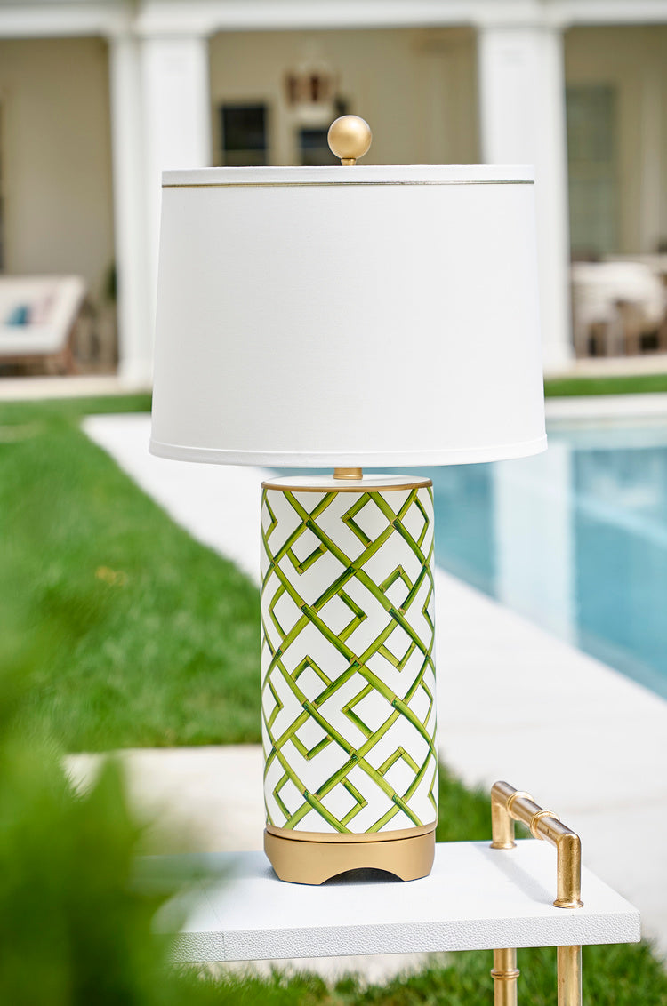 Bamboo Squares Lamp in 27 / Ceramic/Porcelain - Chelsea House