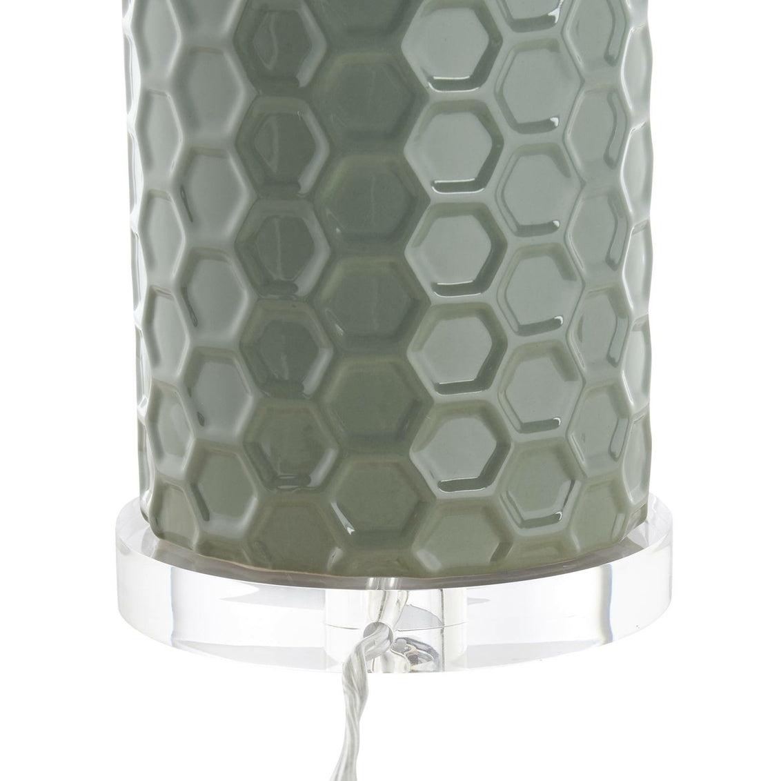 April Honeycomb Lamp - Green in Green Glaze / Ceramic/Porcelain - Chelsea House