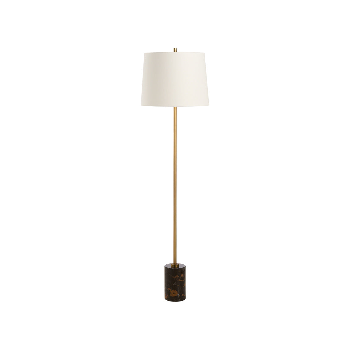 Lambeth Floor Lamp - Brown Marble in Natural Brown/Antique Brass / Marble - Chelsea House