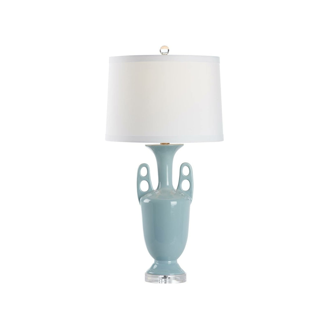 Neoclassical Lamp - Pale Blue in Pale Blue Glaze / Ceramic/Porcelain - Chelsea House